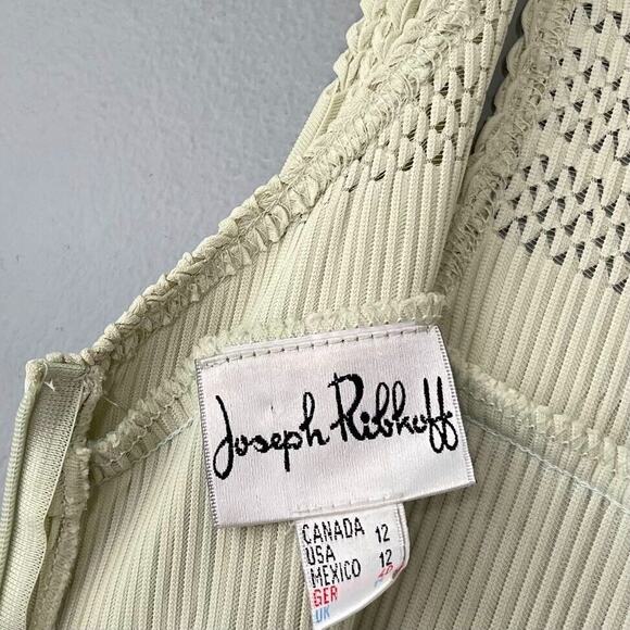 Vintage Joseph Ribkoff Size 12 Ivory Stretch Maxi Dress Jacket Set Artsy Chic - Picture 8 of 9